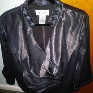J. R. Nites By Carol Lin Charcoal Gray Shimmering Formal Evening/Cocktail Jacket